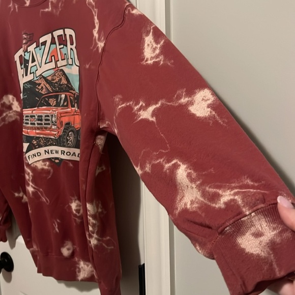 GM official oversized XS sweater Blazer Chevrolet Sweater maroon tie dye - Picture 4 of 7